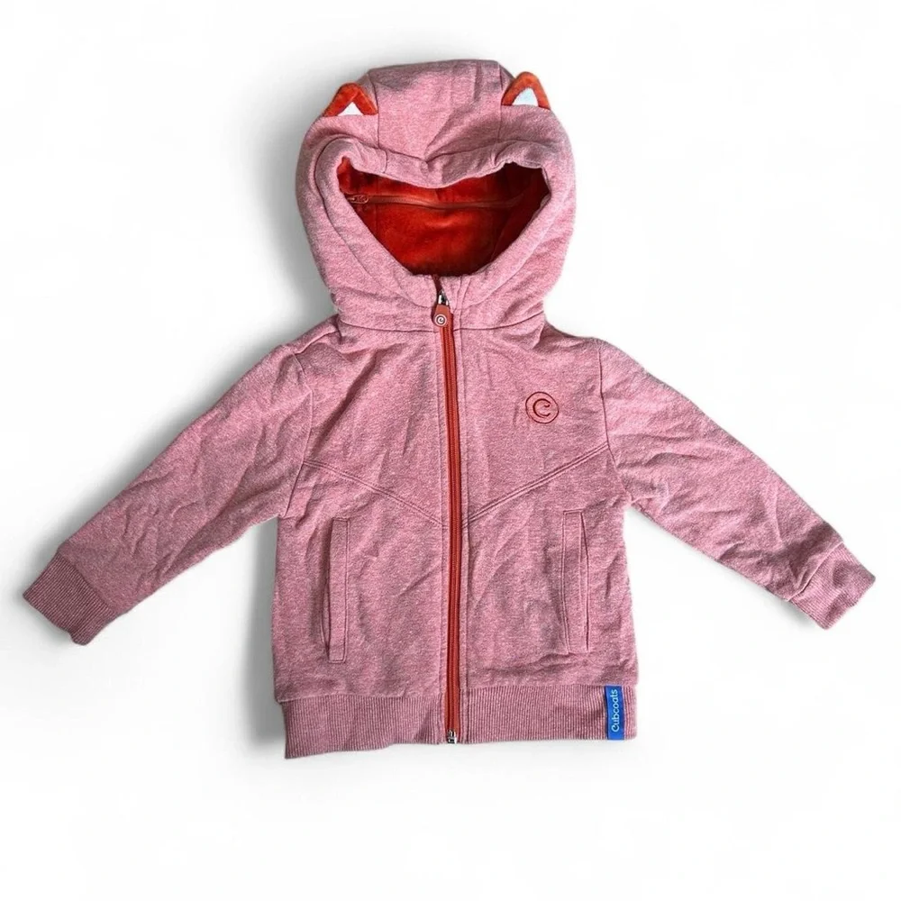 Flynn the Fox Cubcoat zip-up hoodie with ears and plushie Size 2 years